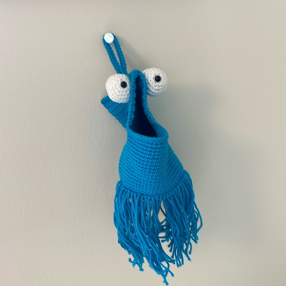 Handcrafted Yip Yip Martian Alien Crochet Hanging Sack Sesame Street